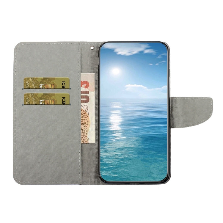 Para Samsung Galaxy A03s Funda de teléfono de cuero con dibujo coloreado (perro negro)