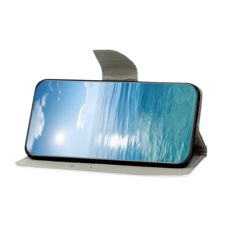 Para Samsung Galaxy A20 / A30 Estuche para teléfono de cuero con dibujo a color (mariposa)