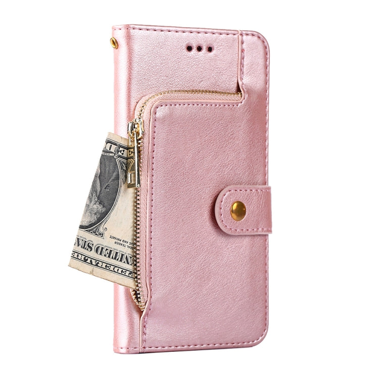 Funda de Cuero con Tapa y Cremallera para Huawei Mate 50 (Oro Rosa)