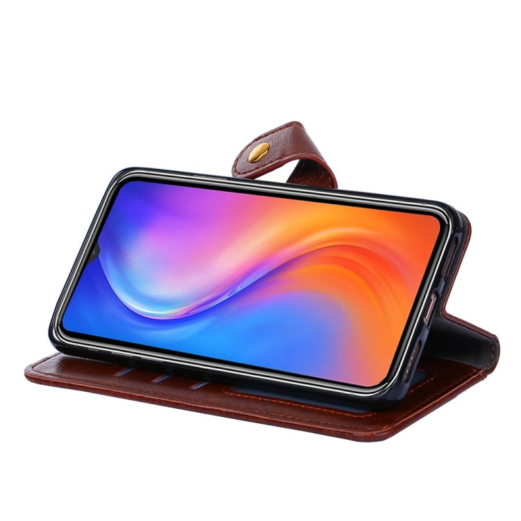 Funda de Cuero con Tapa y Cremallera para Huawei Mate 50 Pro (Marrón)