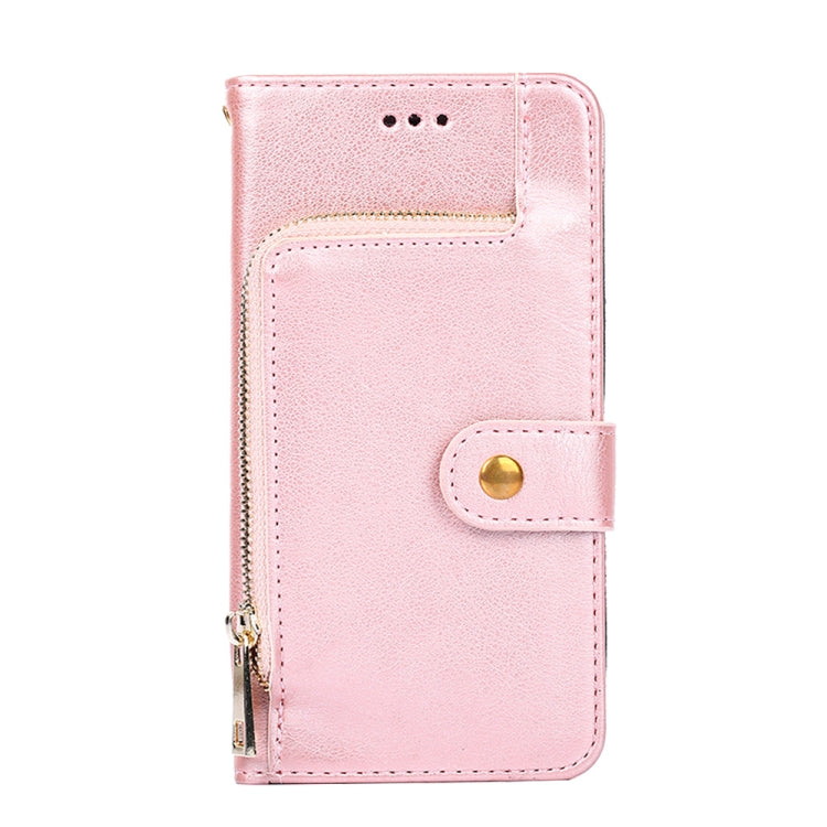 Funda de Cuero con Tapa para Huawei Mate 50 Pro con Cremallera (Oro Rosa)