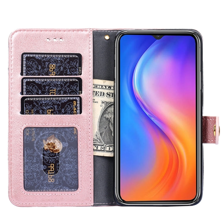 Funda de Cuero con Tapa para Huawei Mate 50 Pro con Cremallera (Oro Rosa)