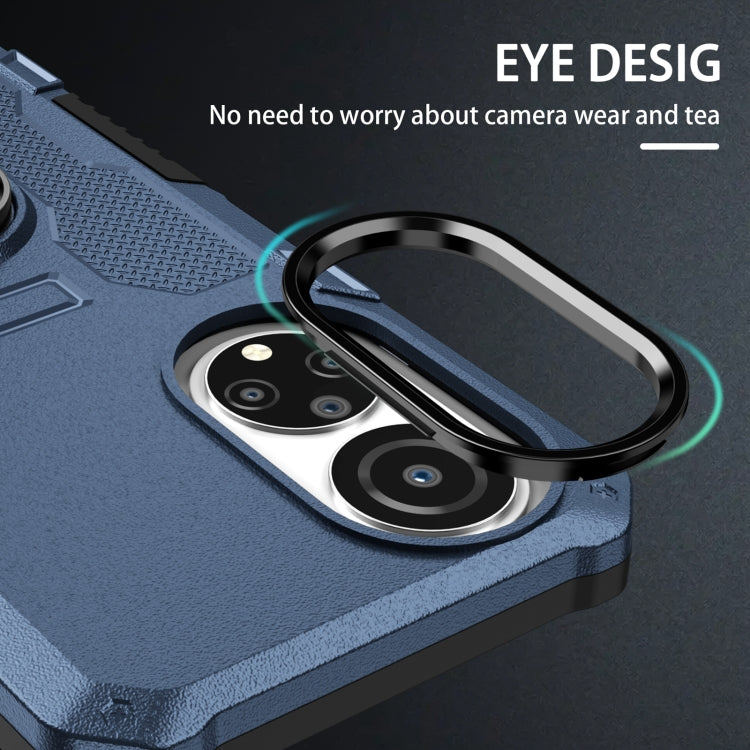 Para Honor X7 Ring Holder Armor Hybrid Phone Case (Azul)