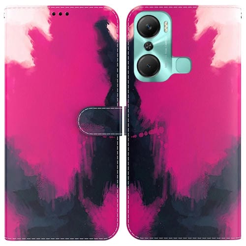 Funda de Teléfono Infinix Hot 12 Pro con Tapa de Cuero y Patrón de Acuarela (Baya)