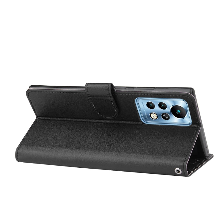 Estuche de Cuero para Infinix Note 11 Pro con Tapa Horizontal y Tres Ranuras para Tarjetas (Negro)