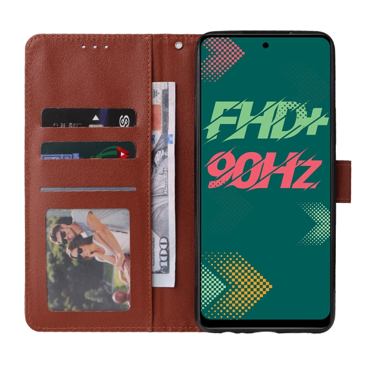 Estuche de Cuero para Infinix Hot 11S con Tapa Horizontal y 3 Ranuras para Tarjetas (Marrón)