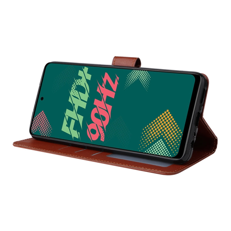 Estuche de Cuero para Infinix Hot 11S con Tapa Horizontal y 3 Ranuras para Tarjetas (Marrón)
