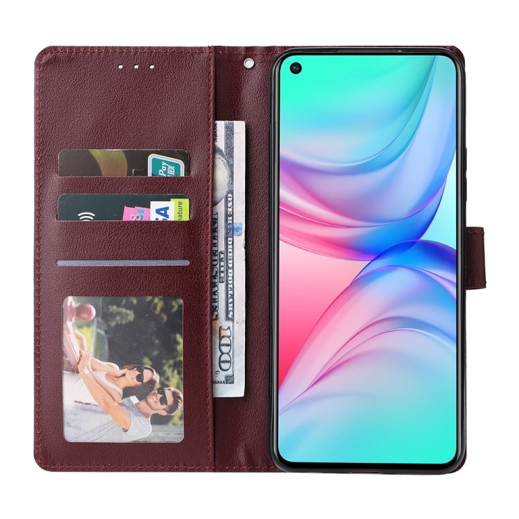 Estuche de Cuero para Infinix Hot 10 con Tapa Horizontal y 3 Ranuras para Tarjetas (Rojo Vino)