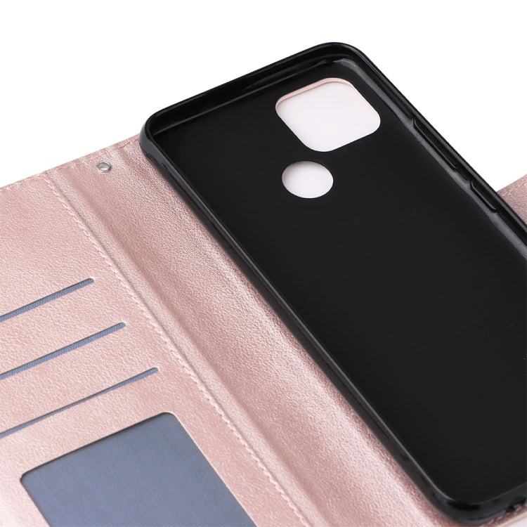 Estuche de Cuero para Infinix Hot 10I con Tapa Horizontal y 3 Ranuras para Tarjetas (Oro Rosa)