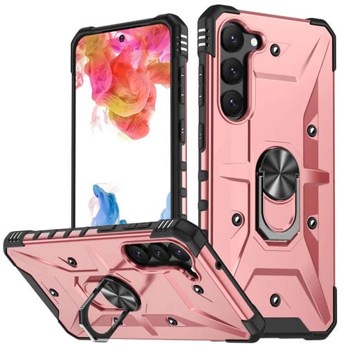 Para Samsung Galaxy S23 5G Ring Holder Phone Case (oro rosa)