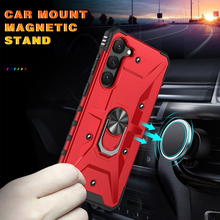 Para Samsung Galaxy S23+ 5G Ring Holder Phone Case (Rojo)