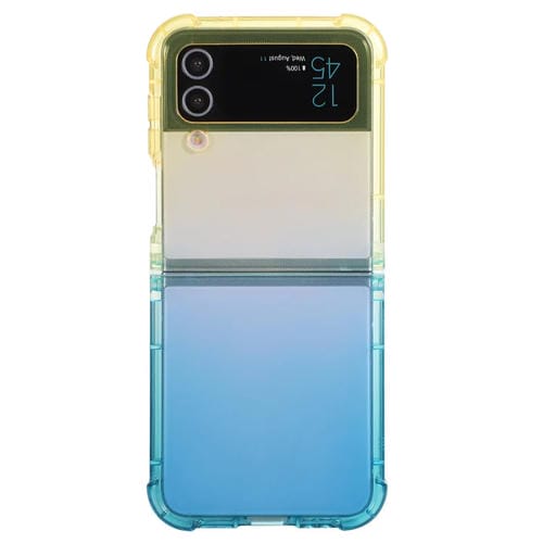 Para Samsung Galaxy Z Flip4 5G Gradient Color Funda para teléfono a prueba de golpes (Gradient Yellow Blue)