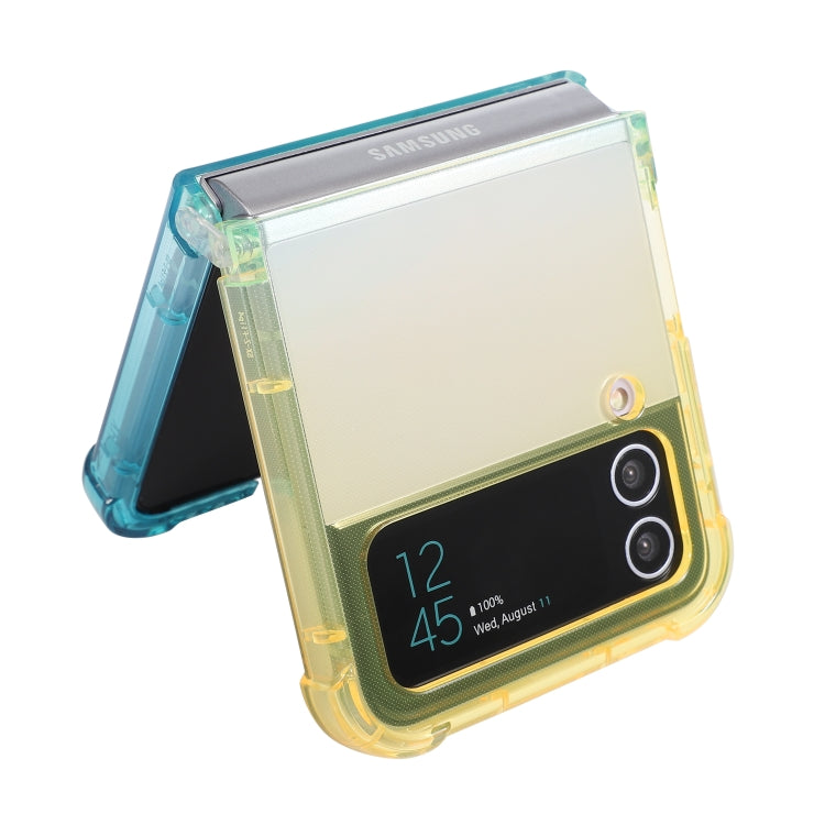 Para Samsung Galaxy Z Flip3 5G Gradient Color Funda para teléfono a prueba de golpes (Gradient Yellow Blue)