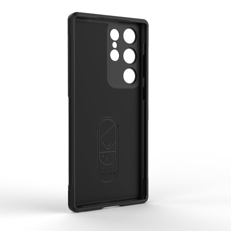 Para Samsung Galaxy S23 Ultra 5G Magic Shield TPU + Estuche para teléfono de franela (Azul oscuro)