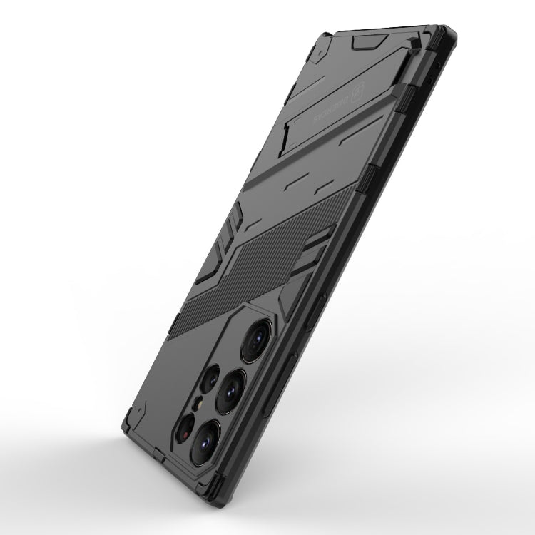 Para Samsung Galaxy S23 Ultra 5G Punk Armor 2 en 1 PC + TPU Funda para teléfono a prueba de golpes con soporte invisible (Negro)