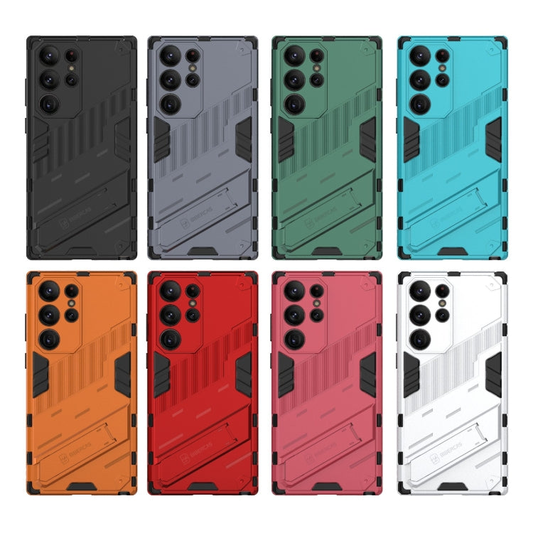 Para Samsung Galaxy S23 Ultra 5G Punk Armor 2 en 1 PC + TPU Funda para teléfono a prueba de golpes con soporte invisible (Gris)