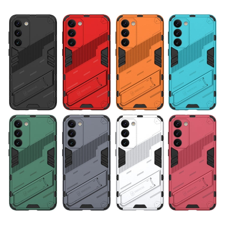 Para Samsung Galaxy S23+ 5G Punk Armor 2 en 1 PC + TPU Funda para teléfono a prueba de golpes con soporte invisible (Blanco)