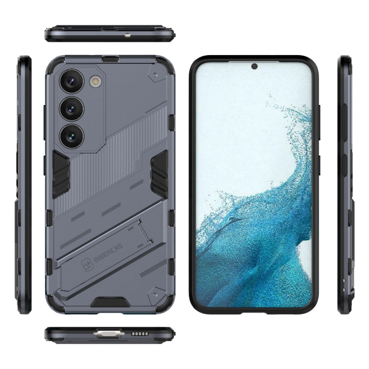 Para Samsung Galaxy S23 5G Punk Armor 2 en 1 PC + TPU Funda para teléfono a prueba de golpes con soporte invisible (Gris)
