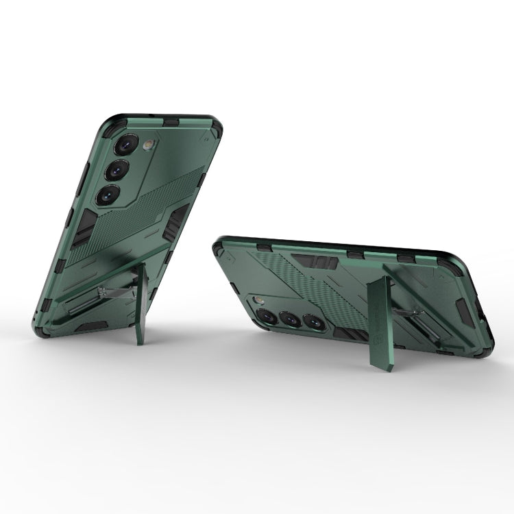 Para Samsung Galaxy S23 5G Punk Armor 2 en 1 PC + TPU Funda para teléfono a prueba de golpes con soporte invisible (Verde)
