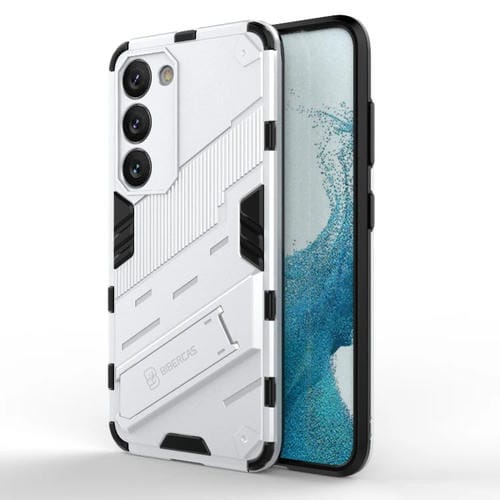 Para Samsung Galaxy S23 5G Punk Armor 2 en 1 PC + TPU Funda para teléfono a prueba de golpes con soporte invisible (Blanco)