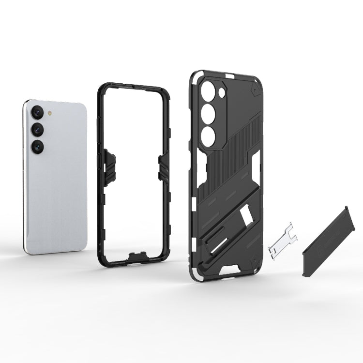 Para Samsung Galaxy S23 5G Punk Armor 2 en 1 PC + TPU Funda para teléfono a prueba de golpes con soporte invisible (Gris)