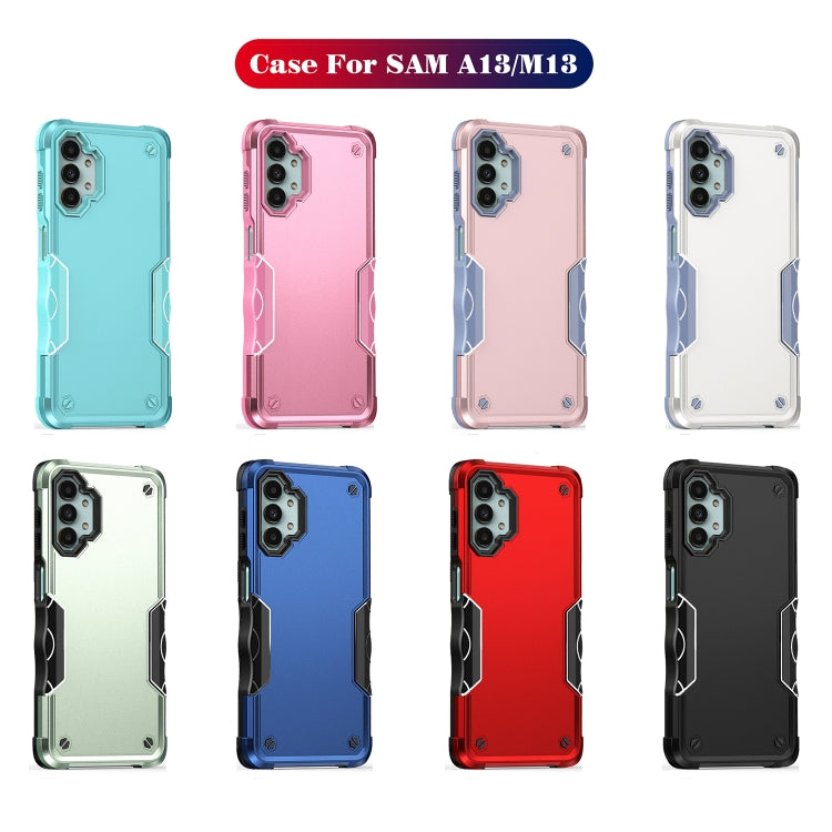 Para Samsung Galaxy M13 / A13 Funda antideslizante para teléfono con armadura a prueba de golpes (Azul)