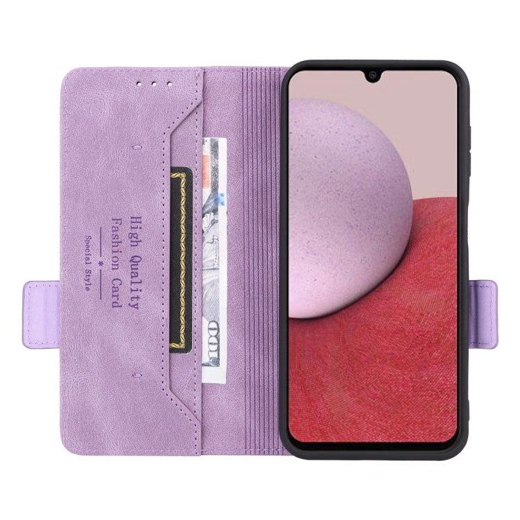 Para Samsung Galaxy A14 5G Funda de cuero con cierre magnético (Púrpura)