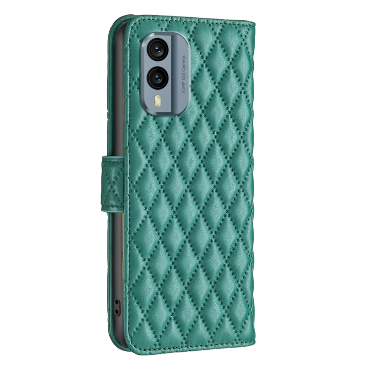Para Nokia X30 Diamond Lattice Wallet Funda de cuero con tapa para teléfono (Verde)