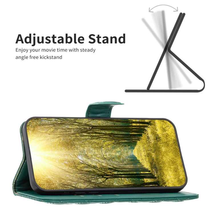 Para Nokia X30 Diamond Lattice Wallet Funda de cuero con tapa para teléfono (Verde)