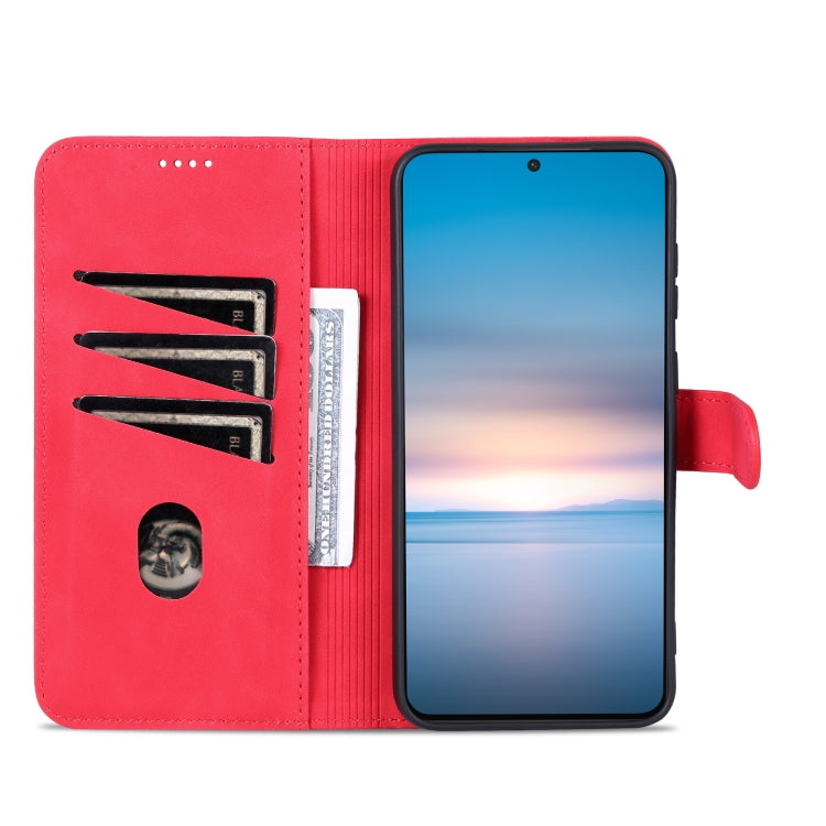 Para Samsung Galaxy S23 5G AZNS Skin Feel Calf Texture Flip Funda de cuero para teléfono (Rojo)
