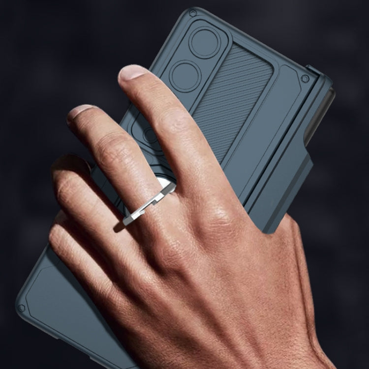 Para Samsung Galaxy Z Fold4 GKK Estuche para teléfono plegable magnético integrado con estuche para bolígrafo (rojo vino)