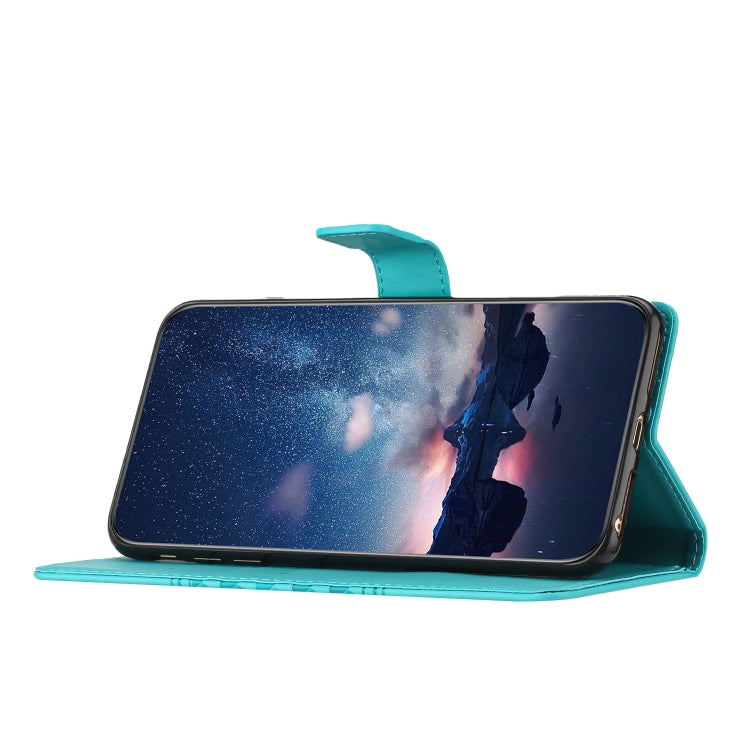 Funda para Huawei P20 Lite Diamond Embossed Skin Feel Leather con Cordón (Azul)