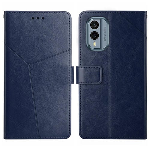 Funda de Cuero Flip para Nokia X30 Ht01 con Patrón en Forma de Y (Azul)