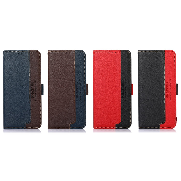 Funda para OnePlus 11 Khazneh Litchi Texture Leather con RFID (Azul)