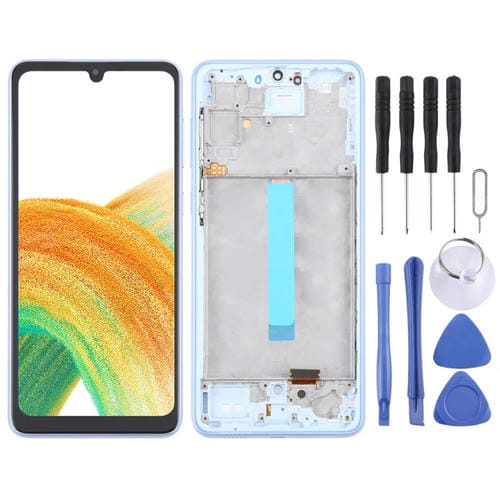OLED LCD Screen 6.36" Samsung Galaxy A33 5G SM-A336 with Frame (Blue)