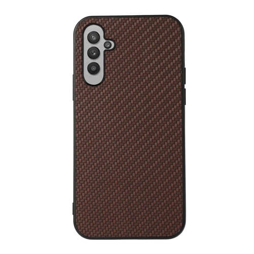 Funda de Teléfono Samsung Galaxy A24 PU Textura Fibra de Carbono con Orificio Preciso (Marrón)