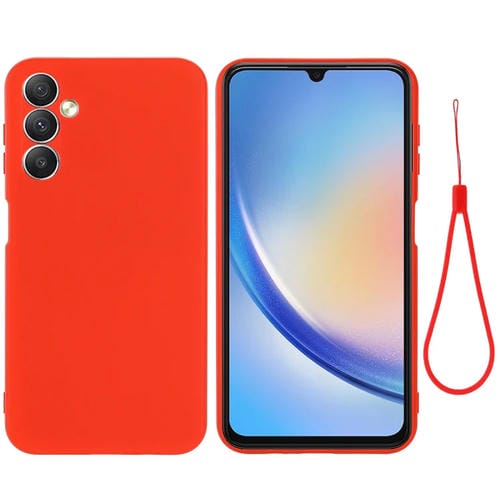 Para Samsung Galaxy A24 4G Pure Color Liquid Silicone Funda para teléfono a prueba de golpes (Rojo)
