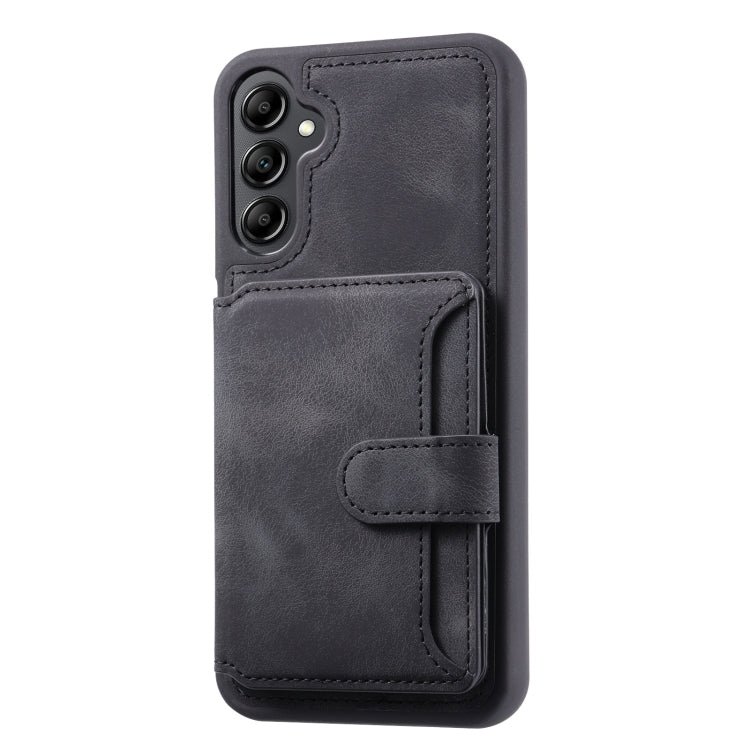 Para Samsung Galaxy A54 5G Skin Feel Dream Cepillo antirrobo a prueba de golpes Funda para tarjeta de piel portátil Funda para teléfono (Negro)