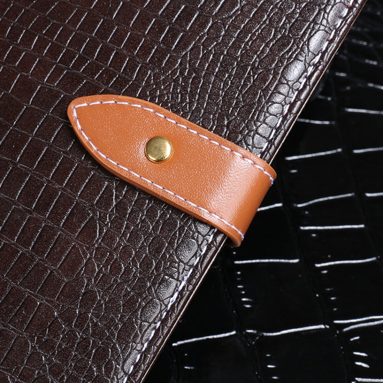 Para Nokia 2.3 idewei Funda de cuero con tapa horizontal con textura de cocodrilo con soporte, ranuras para tarjetas y billetera (negro)