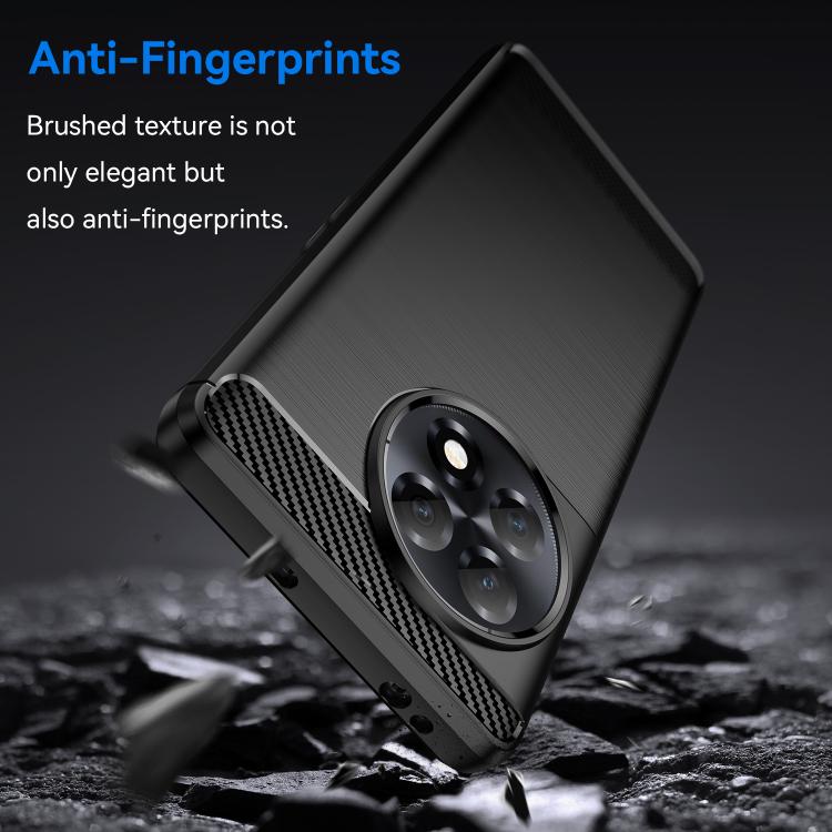 Funda de Teléfono TPU Fibra de Carbono para OnePlus 11R con Textura Cepillada (Negro)