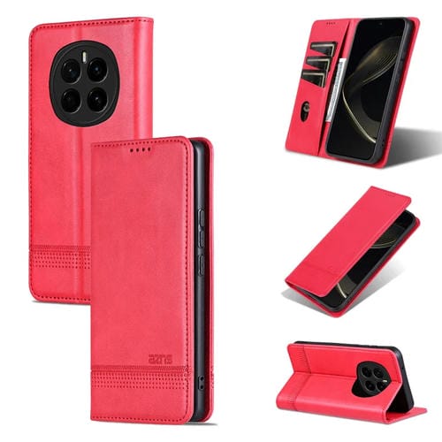 Funda de Cuero con Tapa Magnética para Honor Magic7 Azns (Rojo)