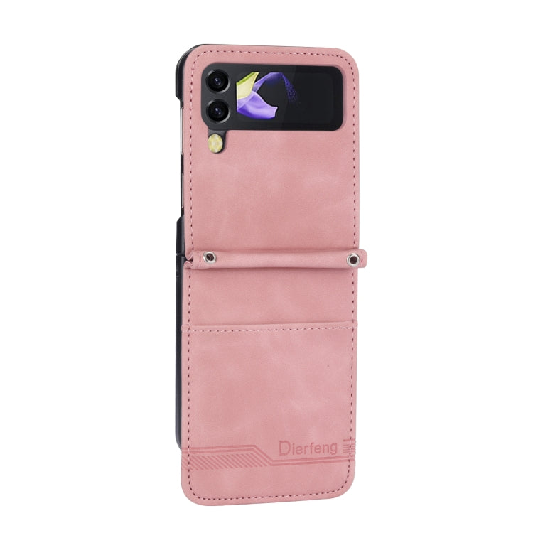 Para Samsung Galaxy Z Flip3 5G Dierfeng Dream Line TPU + PU Funda de cuero para teléfono (rosa)