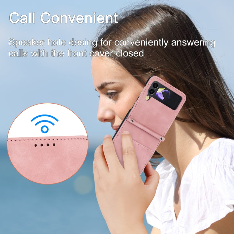 Para Samsung Galaxy Z Flip3 5G Dierfeng Dream Line TPU + PU Funda de cuero para teléfono (rosa)
