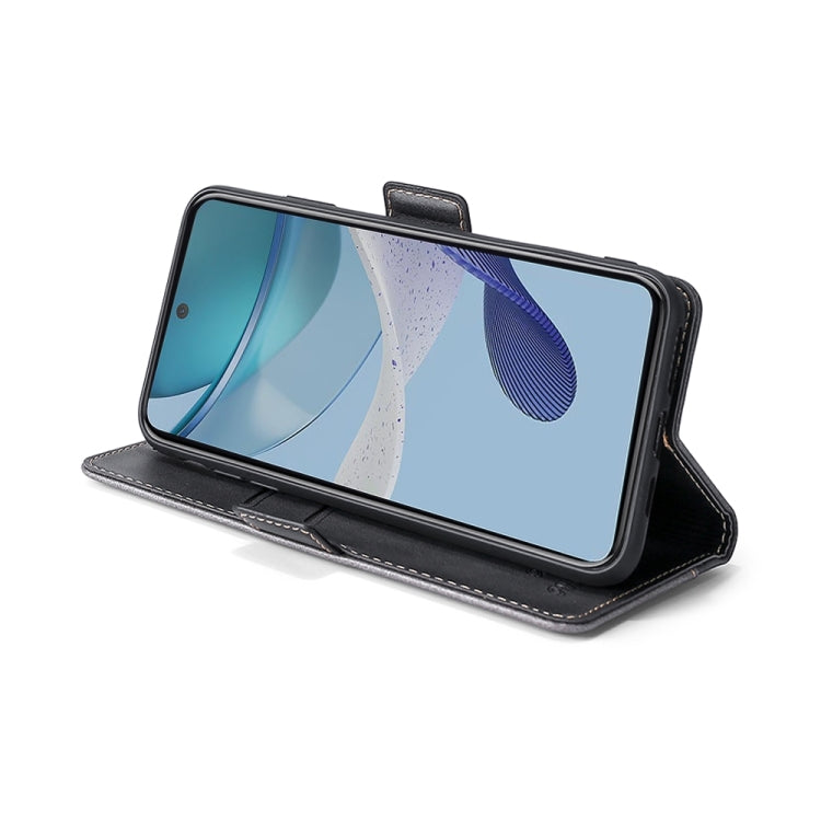 Funda de Cuero para OnePlus Ace 2V 5G con Hebilla Lateral y Color de Contraste (Marrón Oscuro + Dorado)