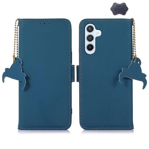 Funda para Teléfono Samsung Galaxy A35 5G Cuero Magnético Rfid Genuino (Azul)