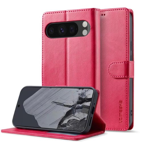LC.IMEEKE - Funda de piel con textura de becerro para Google Pixel 10/10 Pro (roja)