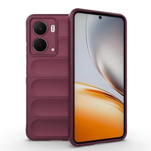 Funda de TPU y Franela con Protección Mágica Global para Realme P3 5G (Rojo Vino)