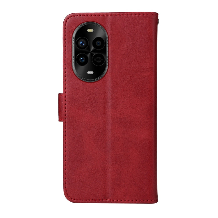 Funda de Piel con Tapa y Textura de Becerro para Huawei Nova 13 Pro (Roja)