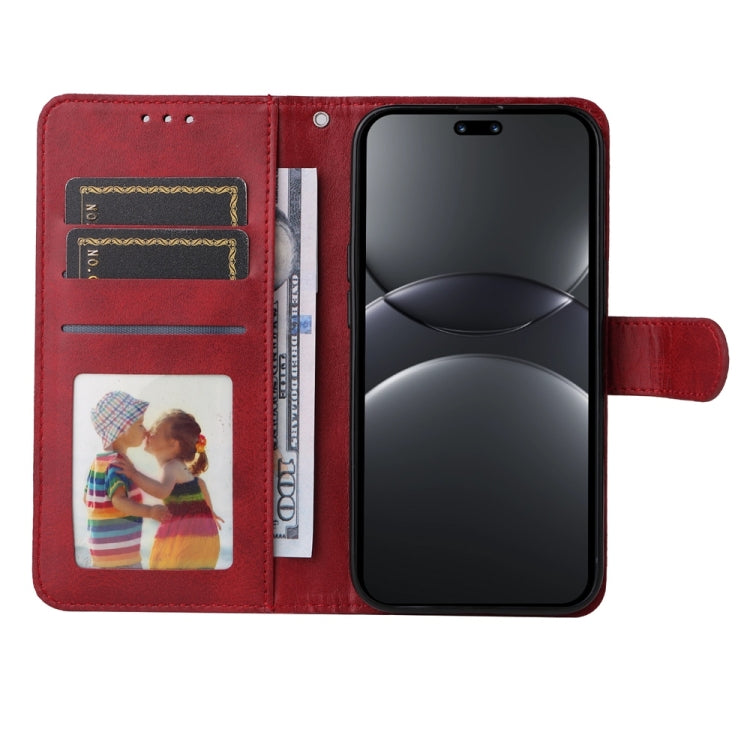 Funda de Piel con Tapa y Textura de Becerro para Huawei Nova 13 Pro (Roja)
