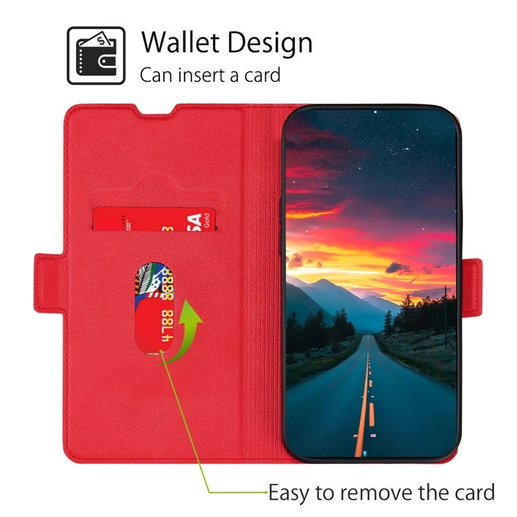 Funda de Cuero para OnePlus Ace 3 Pro 5G con Tapa Horizontal y Hebilla Lateral (Rojo)
